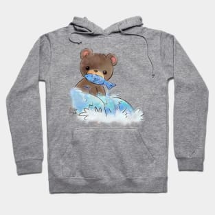 Hungry Bear - Cute Kawaii Kids Nursery Watercolor Art Hoodie